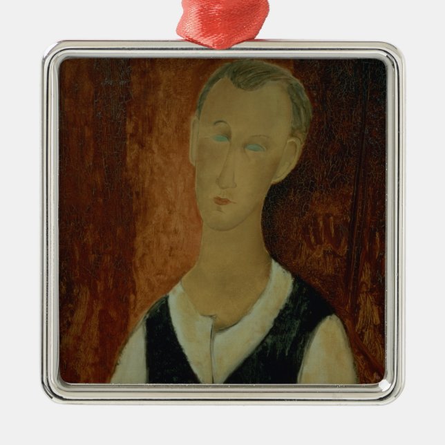 Adorno Metálico Hombre joven con un Waistcoat negro, 1912 (el (Frente)