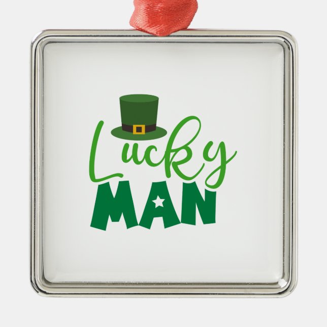 Adorno Metálico Hombre Lucky Irlandés (Frente)