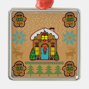 Adorno Metálico Hombres de la casa Gingerbread para sudaderas feas