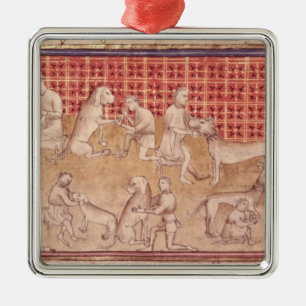 Adorno Metálico Hombres que cuidan para los perros de caza