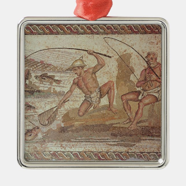 Adorno Metálico Hombres que pescan en el Nilo (Frente)