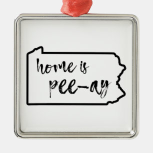 Adorno Metálico Home Is Pee-Ay Pennsylvania