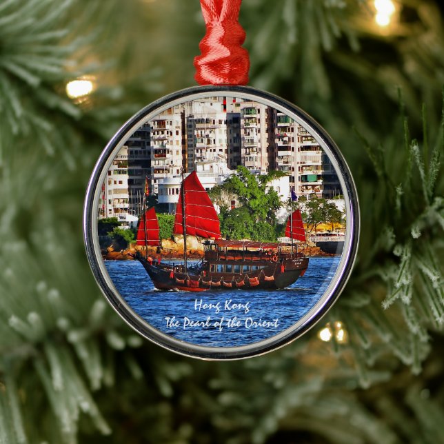 Adorno Metálico Hong Kong Sampan La Perla de Oriente (Árbol)