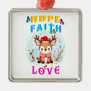 Adorno Metálico Hope Faith Love