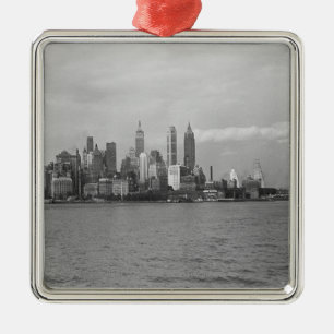 Adorno Metálico Horizonte B&W de los E.E.U.U. New York City