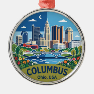 Adorno Metálico Horizonte urbano de Columbus Ohio EE. UU.