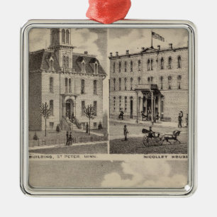 Adorno Metálico Hospital insano, construcción de escuelas pública,