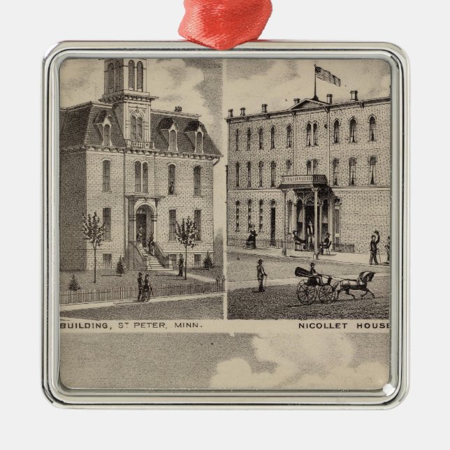 Adorno Metálico Hospital insano, construcción de escuelas pública, (Frente)