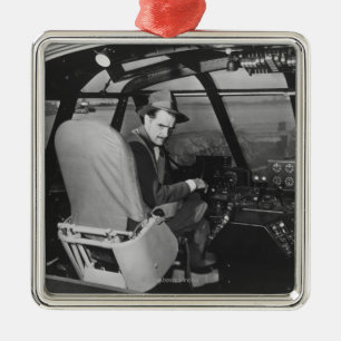 Adorno Metálico Howard Hughes en el avión de madera del ganso