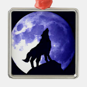 Adorno Metálico Howling Wolf & Fullmoon