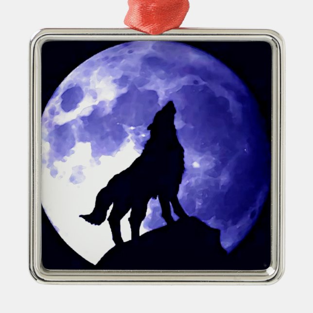 Adorno Metálico Howling Wolf & Fullmoon (Frente)