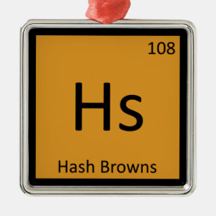 Adorno Metálico Hs - Hash Browns Desayuno Símbolo de química