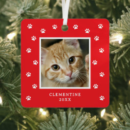 Adorno Metálico Huella de Mascota Foto de Navidad