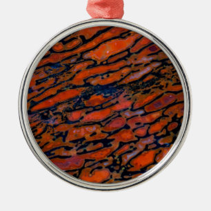 Adorno Metálico Hueso de dinosaurio petrificado rojo