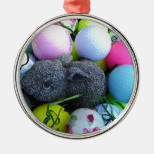 Adorno Metálico Huevos de Pascua, bolas de golf de conejo