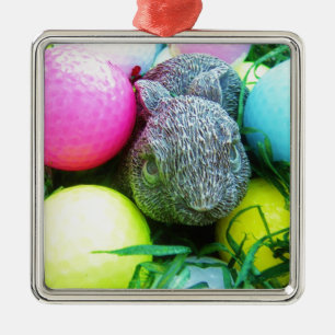 Adorno Metálico Huevos de Pascua, Conejo, Bolas de Golf