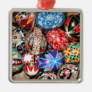 Adorno Metálico Huevos de Pascua de Ucrania