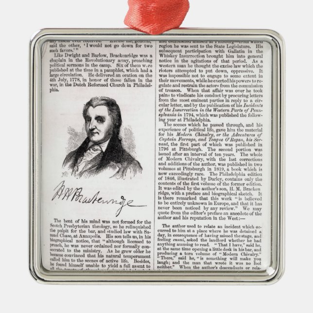 Adorno Metálico Hugh Henry Brackenridge (Frente)