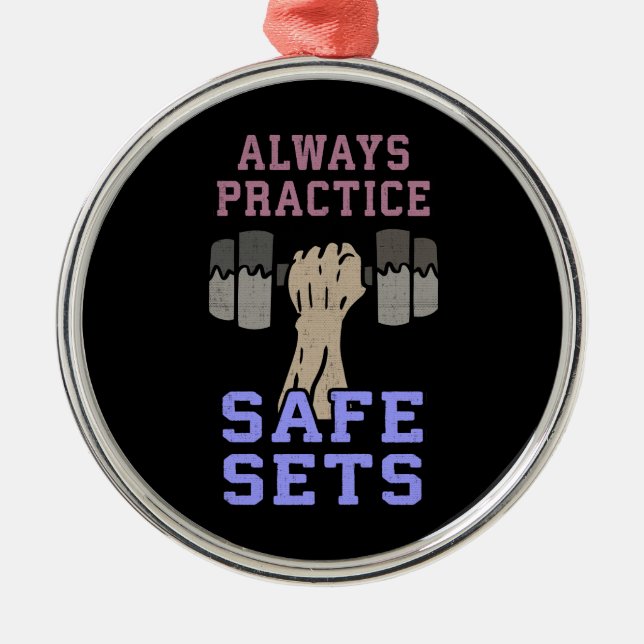 Adorno Metálico Humor de entrenamiento - Practicar conjuntos segur (Frente)