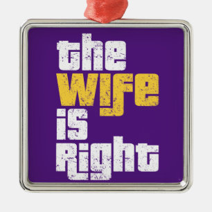 Adorno Metálico Humor de esposa divertida camiseta envuelta invita