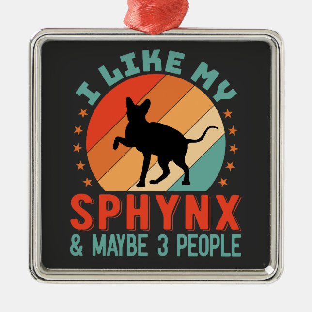 Adorno Metálico Humor de propietario de gato sin pelo canadiense (Frente)