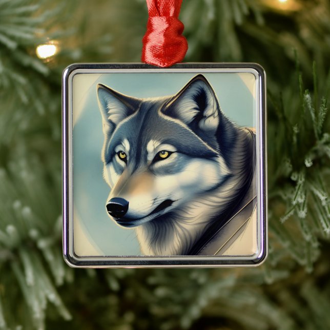 Adorno Metálico Husky Siberiano (Árbol)