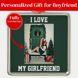 Adorno Metálico I Love My Girlfriend Photo Ornament Gift for BF