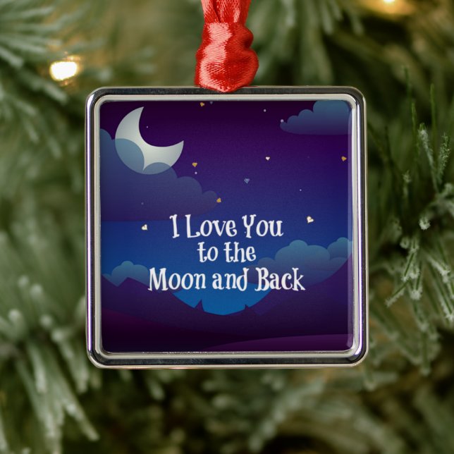 Adorno Metálico I Love You to the Moon and Back, (Árbol)