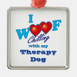 Adorno Metálico I perro de la terapia del tejido