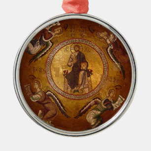 Adorno Metálico Icono cristiano ortodoxo de Cristo Pantakrador