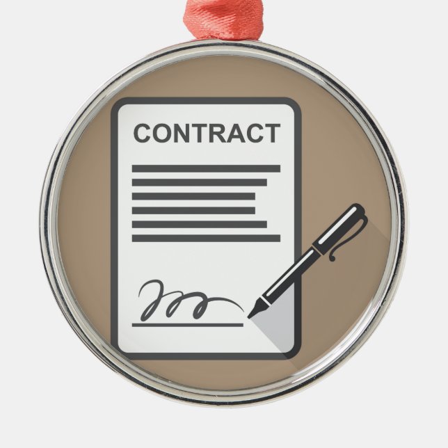 Adorno Metálico Icono del contrato (Frente)
