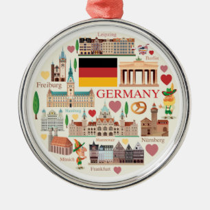 Adorno Metálico Iconos del viaje de Alemania