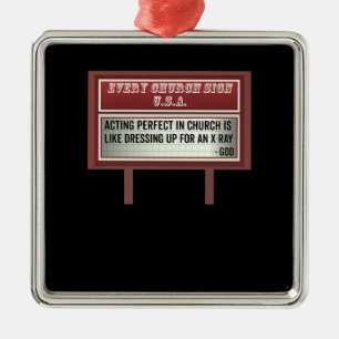 Adorno Metálico Iglesia Billboard Rótulos Chiste cristiano en acci