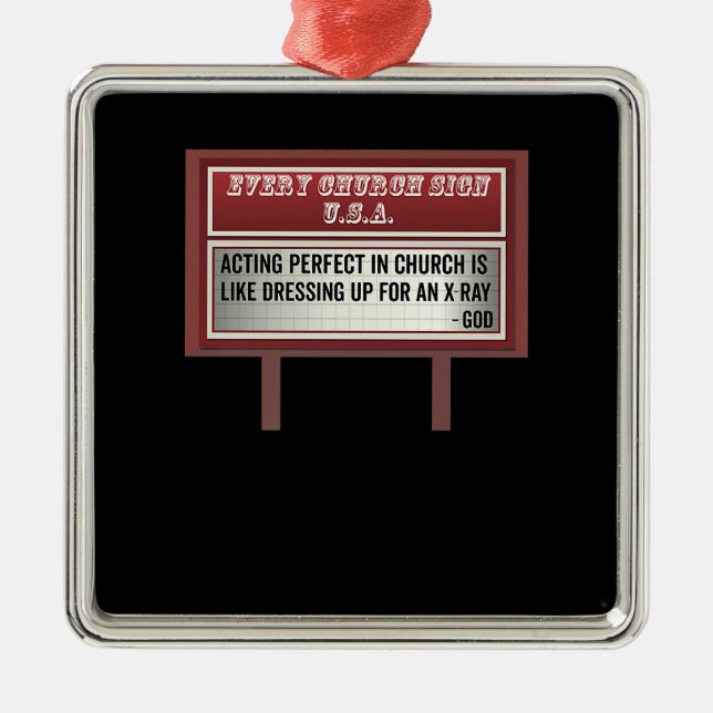 Adorno Metálico Iglesia Billboard Rótulos Chiste cristiano en acci (Frente)