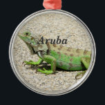 Adorno Metálico Iguana verde de Aruba<br><div class="desc">Iguana verde en Aruba.</div>
