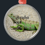 Adorno Metálico Iguana verde de Aruba<br><div class="desc">Iguana verde en Aruba.</div>