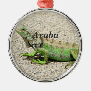 Adorno Metálico Iguana verde de Aruba