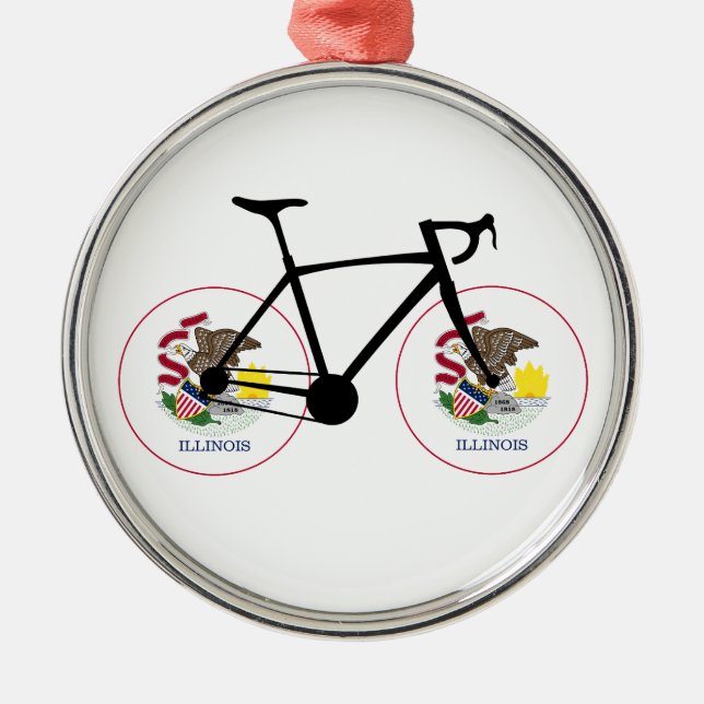 Adorno Metálico Illinois Flag Cycling (Frente)