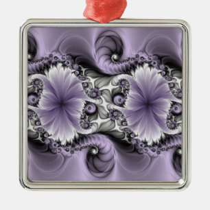 Adorno Metálico Ilusión de Lila Arte Floral Abstracto Fantasía Fra