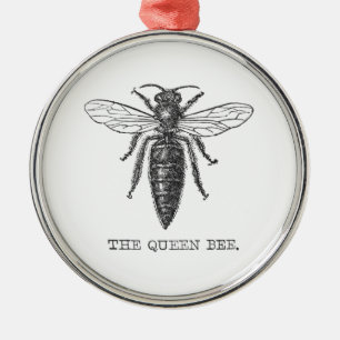 Adorno Metálico Ilustración antigua de insecto bug abeja reina