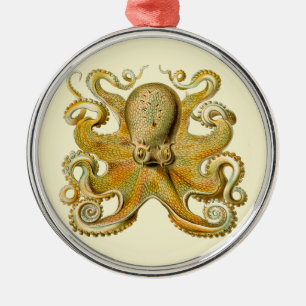 Adorno Metálico Ilustración antigua de pulpo monstruo marino