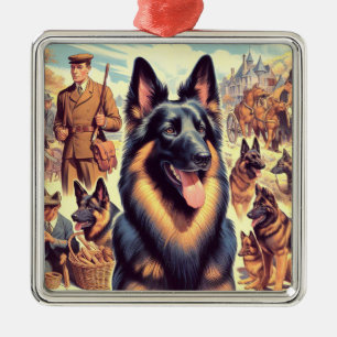 Adorno Metálico Ilustracion belga Vintage Tervuren