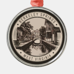 Adorno Metálico Ilustración de Berkeley Springs West Virginia Badg