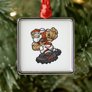 Adorno Metálico Ilustracion de fútbol de Santa Claus
