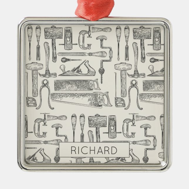 Adorno Metálico Ilustracion de herramientas de carpintería de made (Frente)