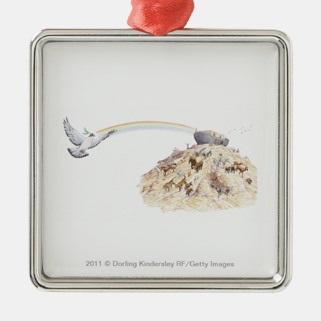 Adorno Metálico Ilustracion de la arca de Noah con irse de los (Frente)