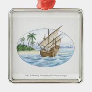 Adorno Metálico Ilustracion de la nave del siglo XVI cerca de la