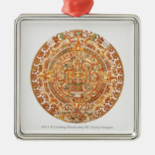 Adorno Metálico Ilustracion de la piedra azteca del sol
