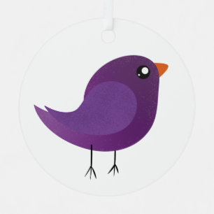 Adorno Metálico Ilustración de pajarito morado lindo