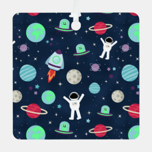 Adorno Metálico Ilustración de patrón espacial